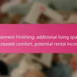 Basement Finishing: additional living space, increased comfort, potential rental income