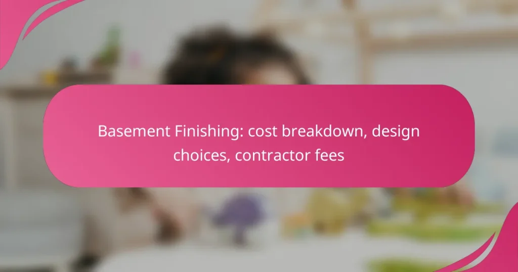 Basement Finishing: cost breakdown, design choices, contractor fees