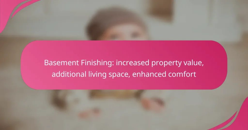 Basement Finishing: increased property value, additional living space, enhanced comfort