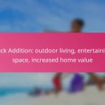 Deck Addition: outdoor living, entertaining space, increased home value