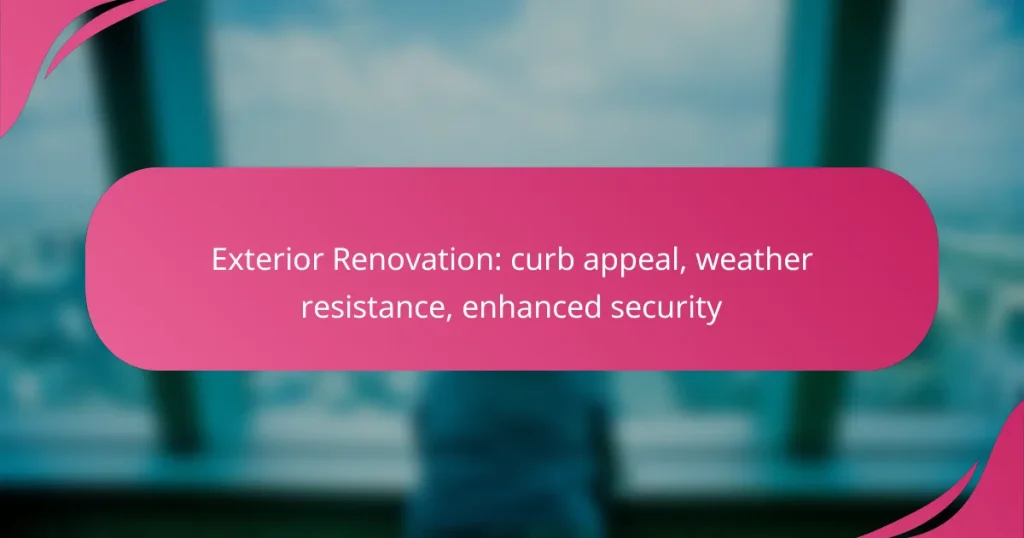 Exterior Renovation: curb appeal, weather resistance, enhanced security