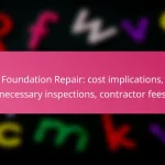 Foundation Repair: cost implications, necessary inspections, contractor fees