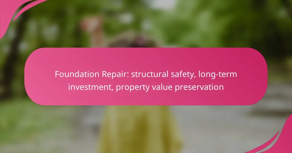 Foundation Repair: structural safety, long-term investment, property value preservation