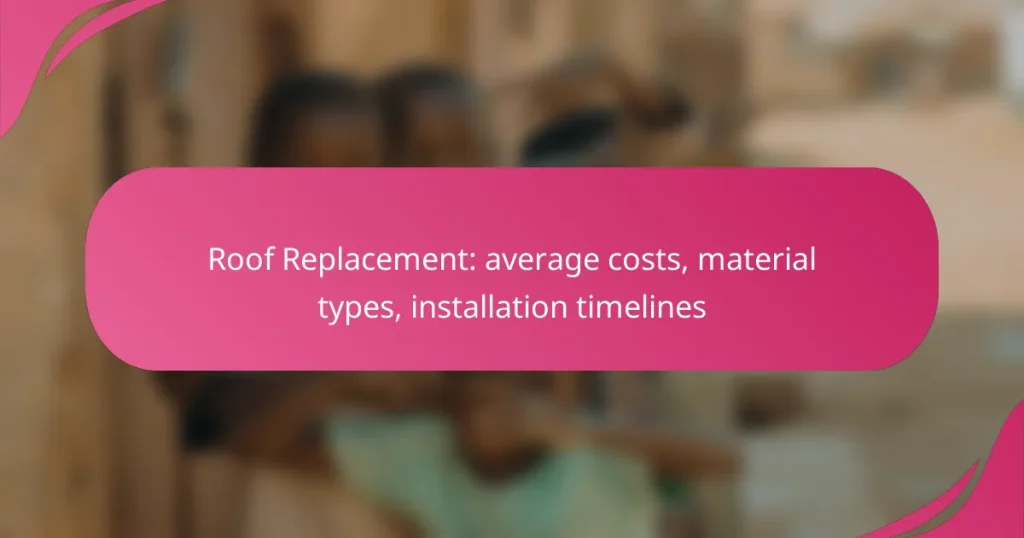 Roof Replacement: average costs, material types, installation timelines