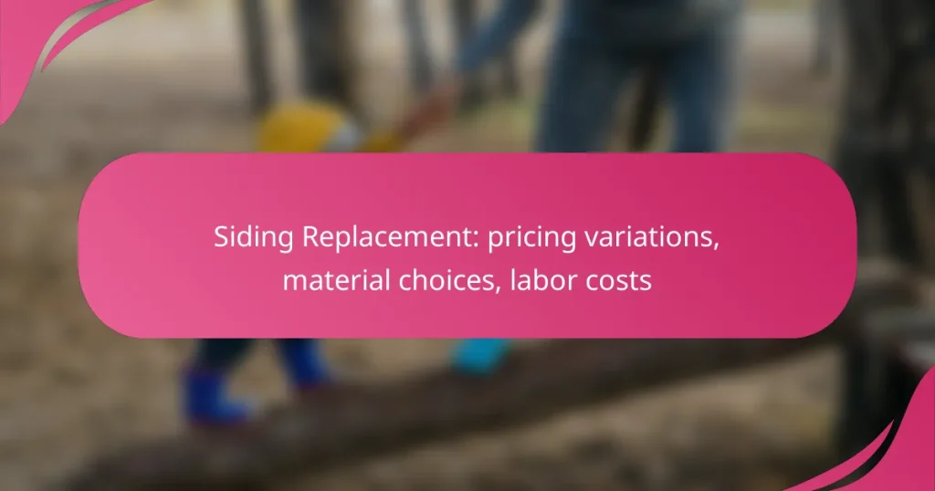 Siding Replacement: pricing variations, material choices, labor costs