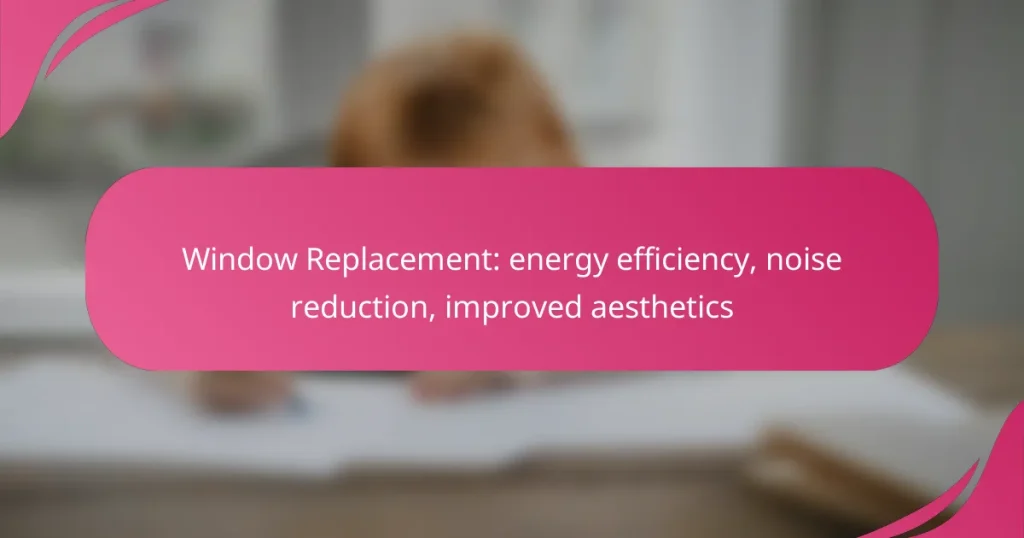 Window Replacement: energy efficiency, noise reduction, improved aesthetics