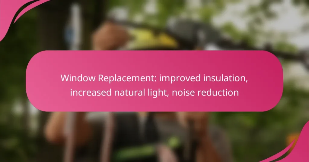 Window Replacement: improved insulation, increased natural light, noise reduction