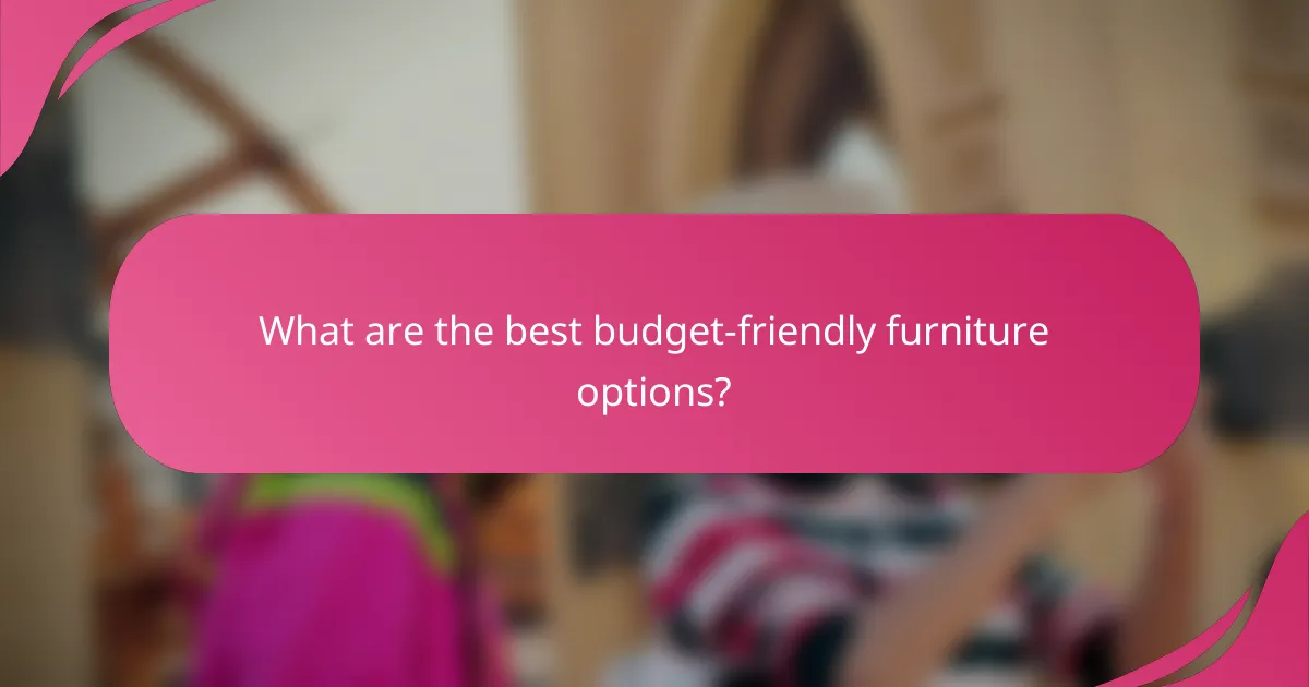 What are the best budget-friendly furniture options?